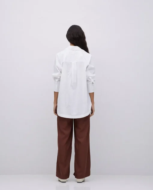 YERSE Camisa popelín lisa blanco Best
