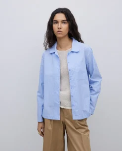 YERSE Camisa popelín rayas azul Hot