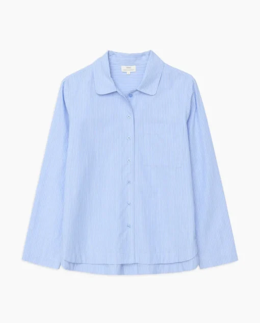 YERSE Camisa popelín rayas azul Hot