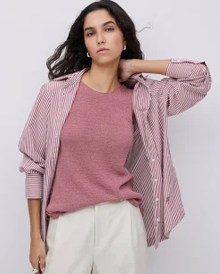 YERSE Camisa popelín rayas grante Sale