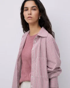 YERSE Camisa popelín rayas grante Sale