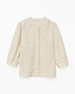 YERSE Camisa tres cuartos cuadros crudo Best