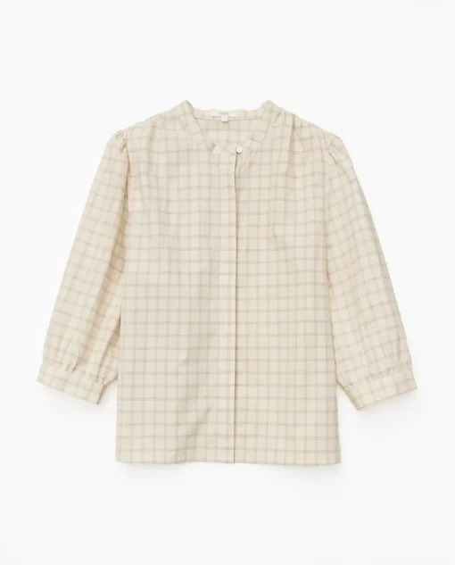 YERSE Camisa tres cuartos cuadros crudo Best