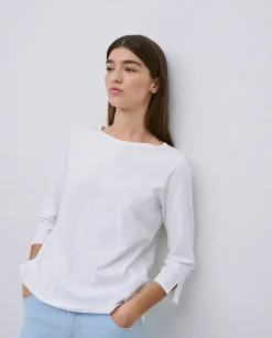 YERSE Camiseta 3/4 algodón flamé blanco Online