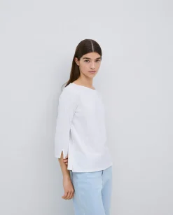 YERSE Camiseta 3/4 algodón flamé blanco Online
