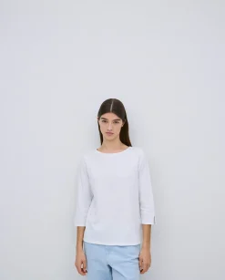 YERSE Camiseta 3/4 algodón flamé blanco Online