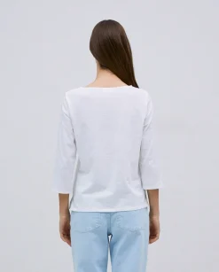 YERSE Camiseta 3/4 algodón flamé blanco Online