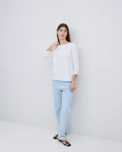 YERSE Camiseta 3/4 algodón flamé blanco Online