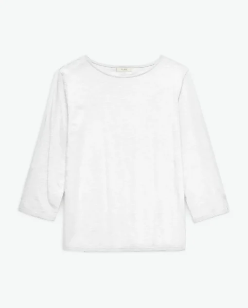 YERSE Camiseta 3/4 algodón flamé blanco Online