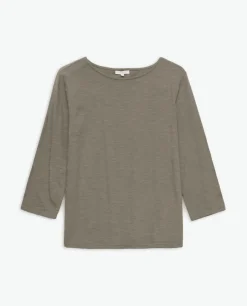 YERSE Camiseta 3/4 algodón flamé caqui Hot