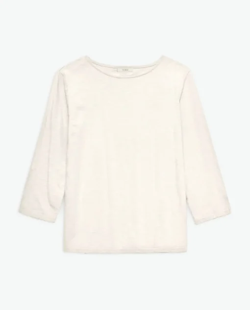 YERSE Camiseta 3/4 algodón flamé crudo Sale