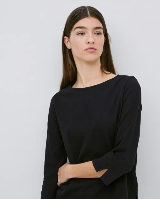 YERSE Camiseta 3/4 algodón flamé negro Best