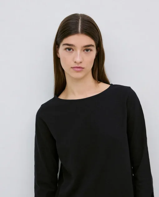 YERSE Camiseta 3/4 algodón flamé negro Best