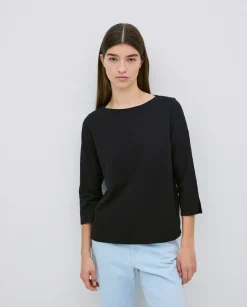 YERSE Camiseta 3/4 algodón flamé negro Best
