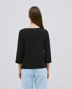 YERSE Camiseta 3/4 algodón flamé negro Best