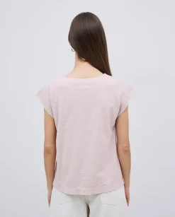 YERSE Camiseta algodón orgánico manga japonesa rosa pálido Discount
