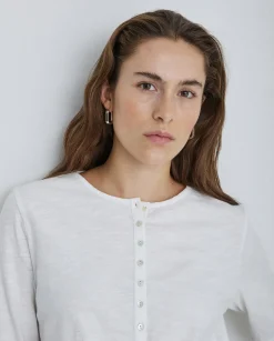 YERSE Camiseta botones 100% algodón crudo Discount