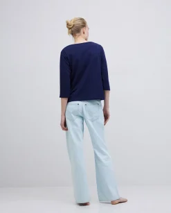 YERSE Camiseta básica 3/4 azul oscuro Outlet