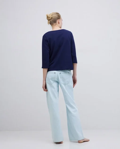 YERSE Camiseta básica 3/4 azul oscuro Outlet