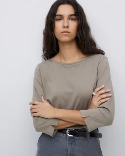 YERSE Camiseta básica 3/4 caqui Fashion