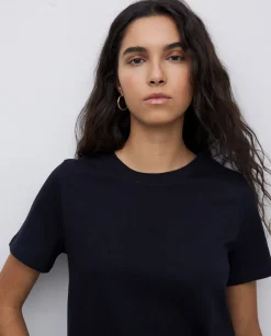 YERSE Camiseta básica cuello redondo negro New