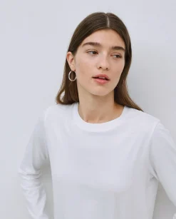 YERSE Camiseta básica manga larga blanco Best