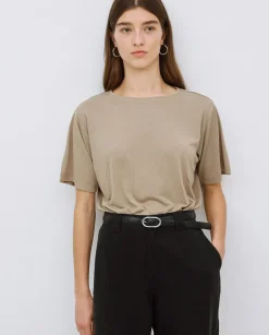 YERSE Camiseta holgada modal caqui Clearance