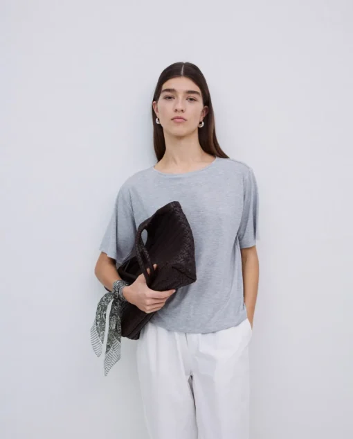 YERSE Camiseta holgada modal gris Hot