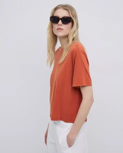 YERSE Camiseta holgada modal terracota Online