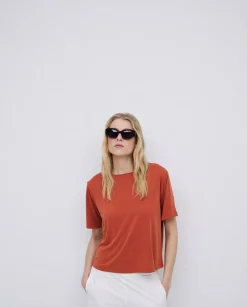 YERSE Camiseta holgada modal terracota Online