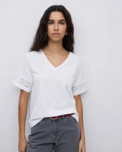 YERSE Camiseta puntillas blanco New