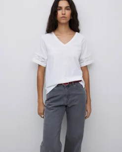 YERSE Camiseta puntillas blanco New