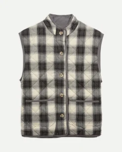 YERSE Chaleco acolchado cuadros negro New