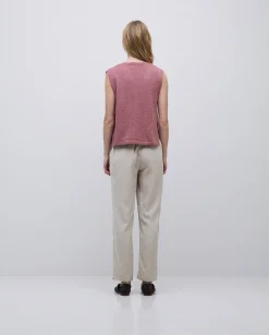 YERSE Chaleco algodón pico rosa antiguo Discount