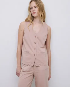 YERSE Chaleco de punto algodón rosa antiguo Outlet
