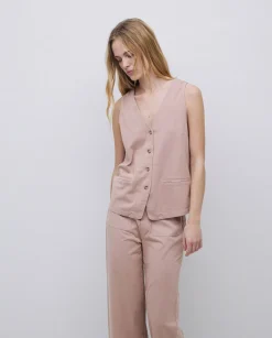 YERSE Chaleco de punto algodón rosa antiguo Outlet