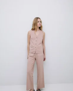 YERSE Chaleco de punto algodón rosa antiguo Outlet