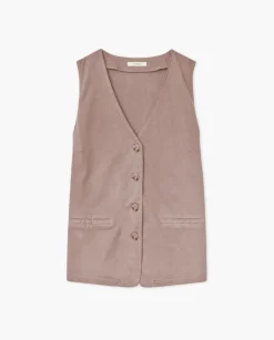 YERSE Chaleco de punto algodón rosa antiguo Outlet