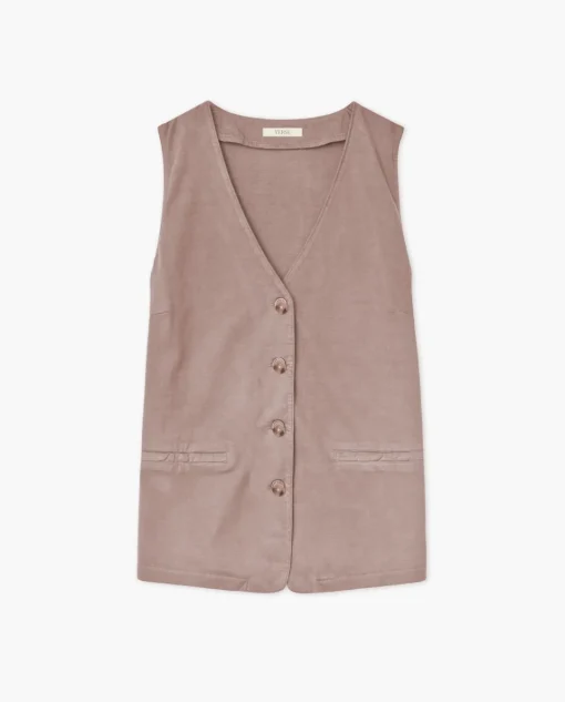 YERSE Chaleco de punto algodón rosa antiguo Outlet