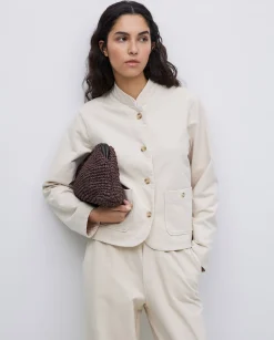 YERSE Chaqueta corta cuello mao beige Best
