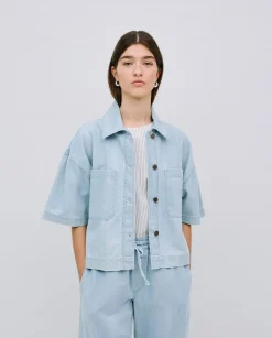 YERSE Chaqueta denim tencel azul Outlet