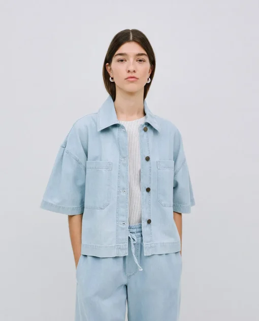 YERSE Chaqueta denim tencel azul Outlet