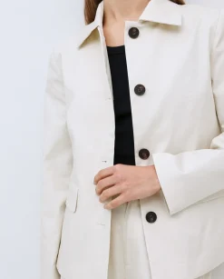 YERSE Chaqueta tejido gabardina blanco roto New