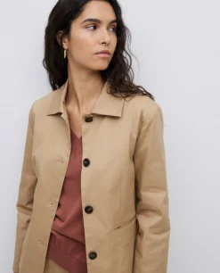 YERSE Chaqueta tejido gabardina camel Online