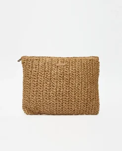 YERSE Clutch cremallera rafia natural Best