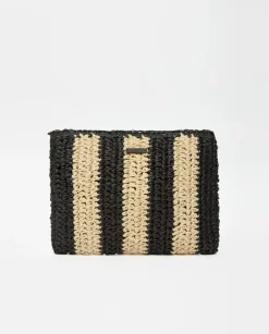 YERSE Clutch rafia crudo y negro Best