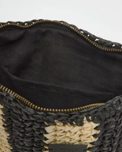 YERSE Clutch rafia crudo y negro Best
