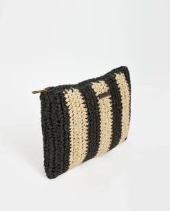 YERSE Clutch rafia crudo y negro Best