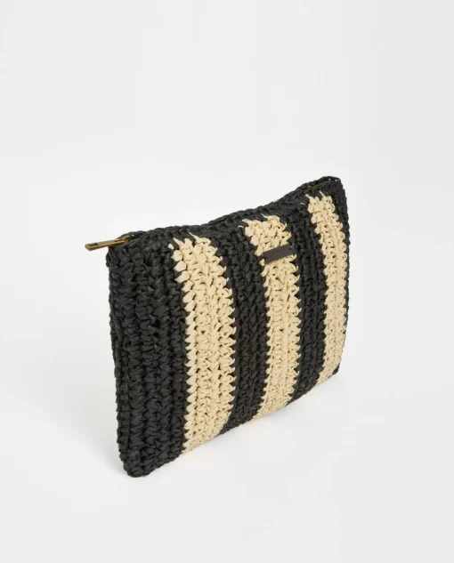 YERSE Clutch rafia crudo y negro Best