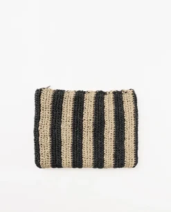 YERSE Clutch rafia crudo y negro Best